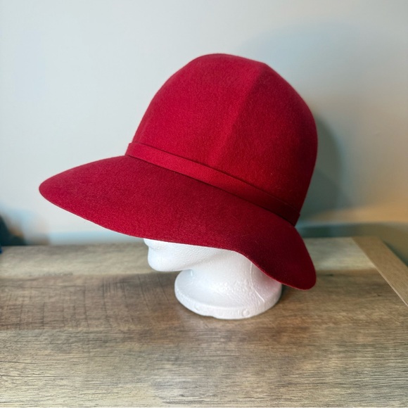 JERRY YATES Vintage Cherry Red Felt Hat Fedora Bowler Brim 50’s 40’s Mod Retro - Picture 3 of 11